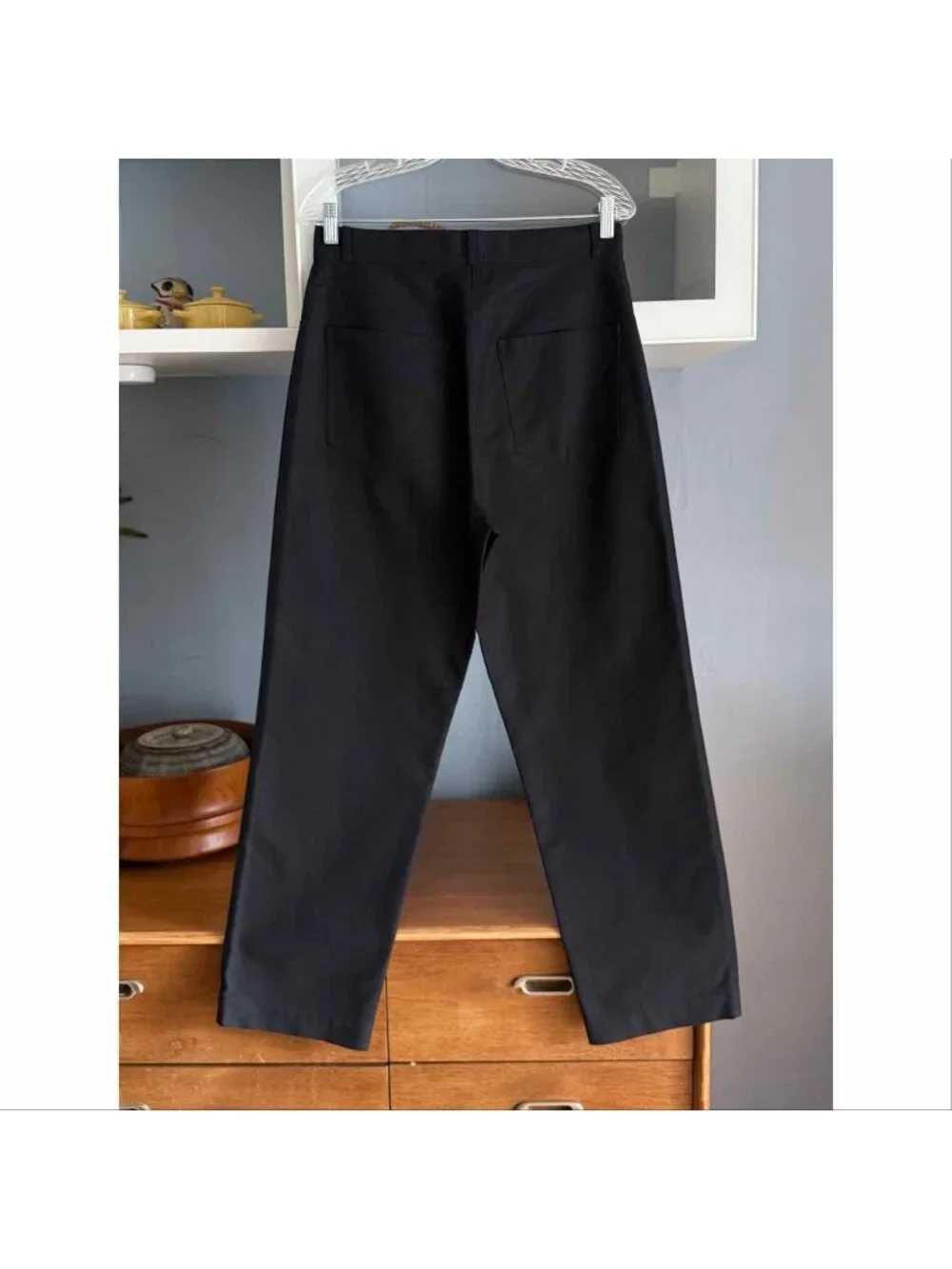 Róhe Valentina Black Cotton Trousers Pants Cropped High Rise Size 40